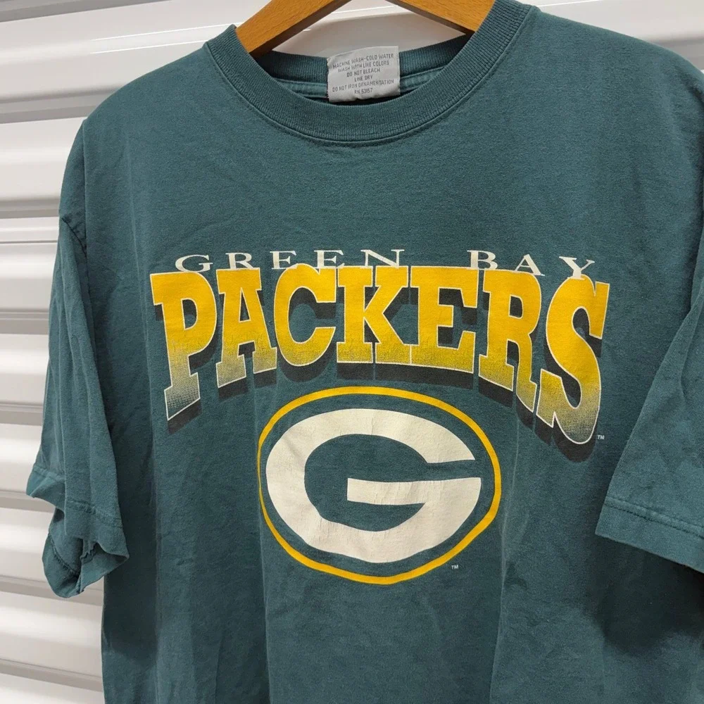 Vintage 90s Green Bay Packers NFL Retro Majestic Green Mens XL Shirt - Picture 2 of 5